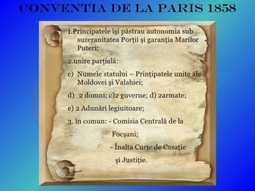 File de Istorie/ Convenţia de la Paris din 1858