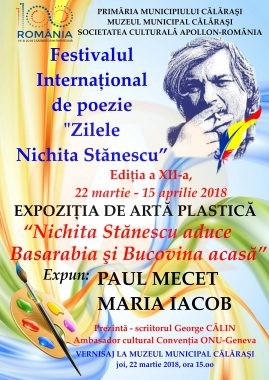 Festivalului internațional de poezie ”Zilele Nichita Stănescu”, în municipiul Călărași