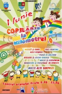 Vineri, 1 iunie, toți copiii sunt așteptați să se distreze pe platoul de la Kilometrul 0, din municipiul Călărași